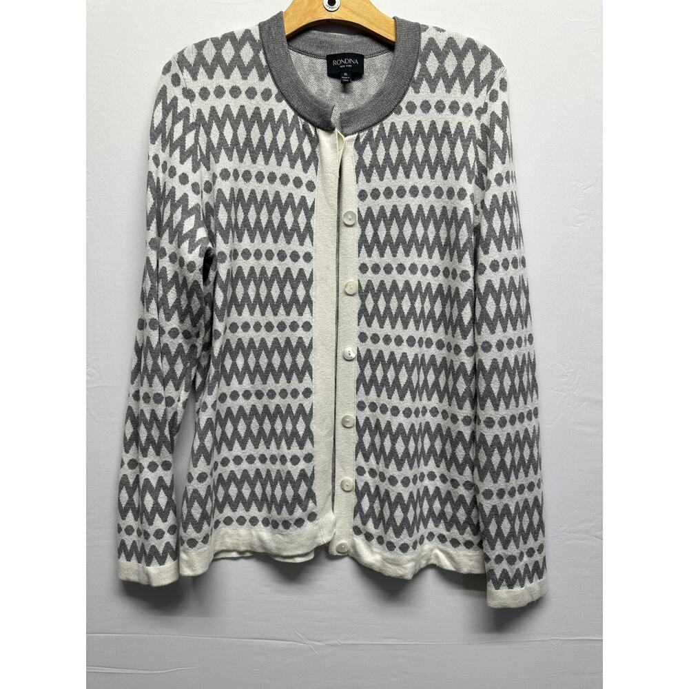 Rondina New York Women Button Up Sweater Cardigan Soft Rayon XL